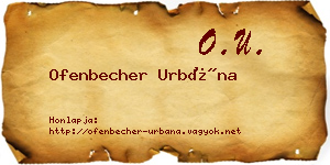 Ofenbecher Urbána névjegykártya
